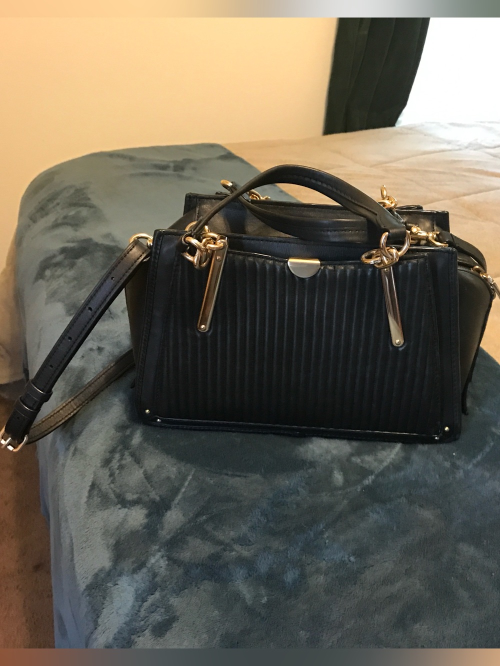 Coach Dreamer 27 Quilted Black Satchel with Gold-Tone Hardware